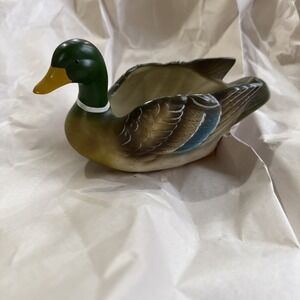 Vintage Napco Mallard Drake Duck Planter Potted Plant‎ Holder